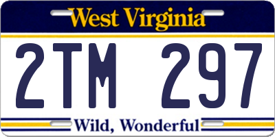 WV license plate 2TM297