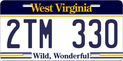 WV license plate 2TM330