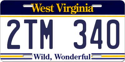 WV license plate 2TM340