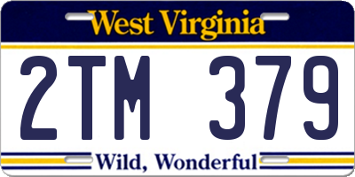 WV license plate 2TM379
