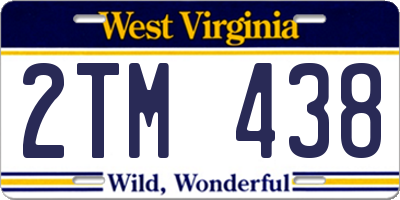 WV license plate 2TM438