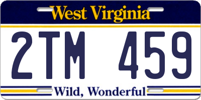 WV license plate 2TM459