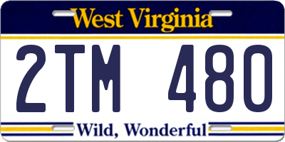 WV license plate 2TM480