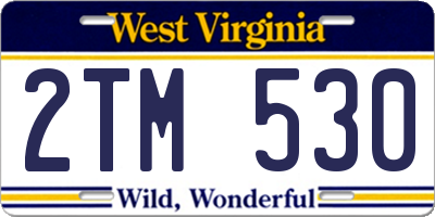 WV license plate 2TM530
