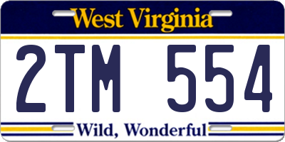 WV license plate 2TM554