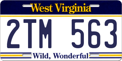 WV license plate 2TM563