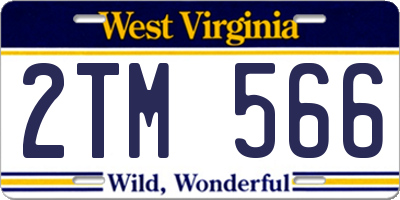 WV license plate 2TM566