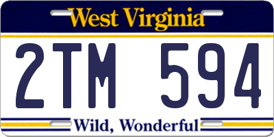 WV license plate 2TM594
