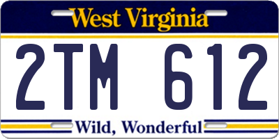 WV license plate 2TM612