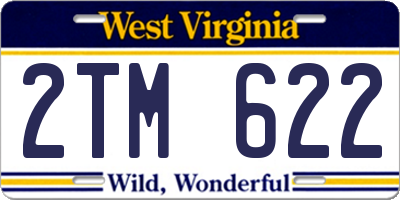 WV license plate 2TM622