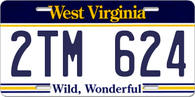 WV license plate 2TM624
