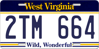 WV license plate 2TM664
