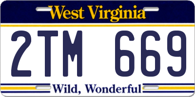 WV license plate 2TM669