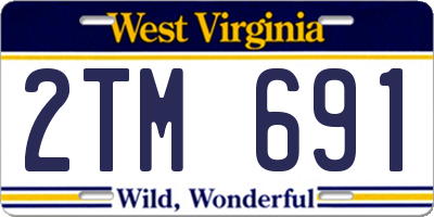 WV license plate 2TM691