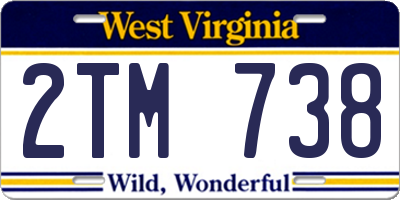 WV license plate 2TM738