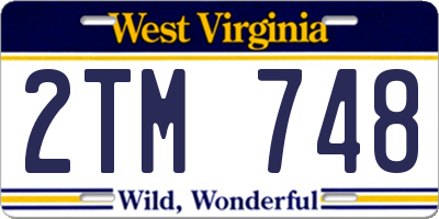 WV license plate 2TM748
