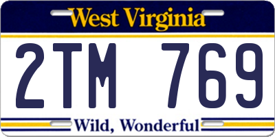 WV license plate 2TM769