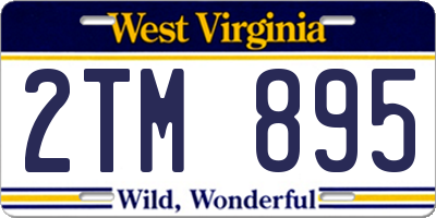 WV license plate 2TM895