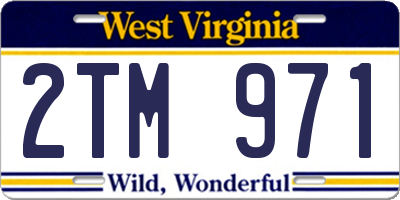 WV license plate 2TM971