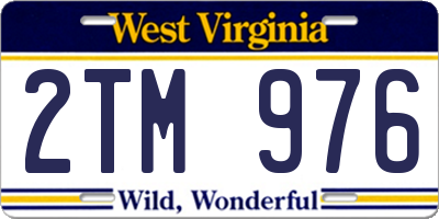 WV license plate 2TM976