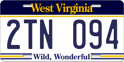 WV license plate 2TN094