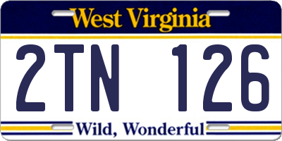 WV license plate 2TN126