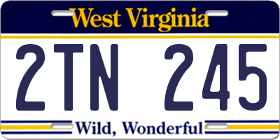 WV license plate 2TN245