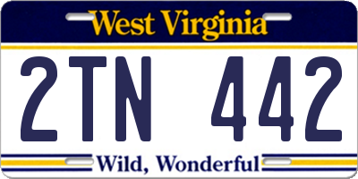 WV license plate 2TN442