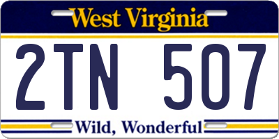 WV license plate 2TN507