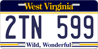 WV license plate 2TN599