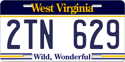 WV license plate 2TN629
