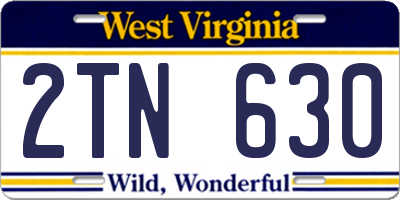 WV license plate 2TN630