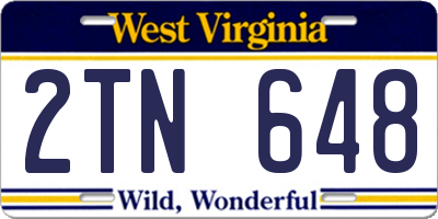 WV license plate 2TN648