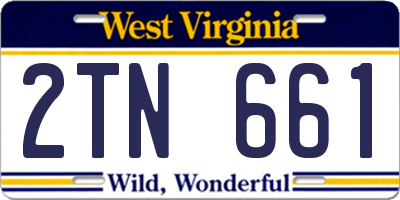 WV license plate 2TN661
