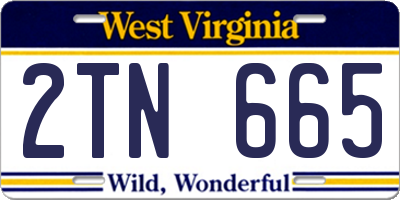 WV license plate 2TN665