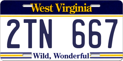 WV license plate 2TN667