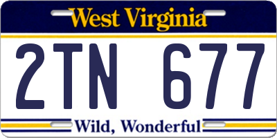 WV license plate 2TN677