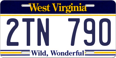 WV license plate 2TN790