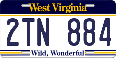 WV license plate 2TN884