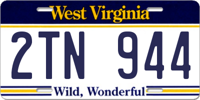 WV license plate 2TN944