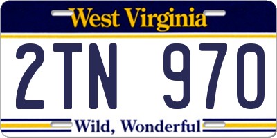 WV license plate 2TN970