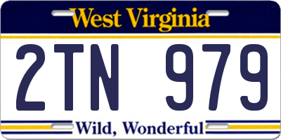 WV license plate 2TN979