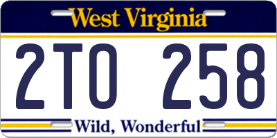 WV license plate 2TO258