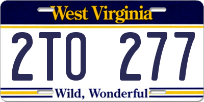 WV license plate 2TO277