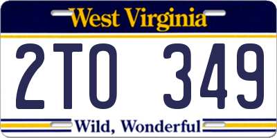 WV license plate 2TO349