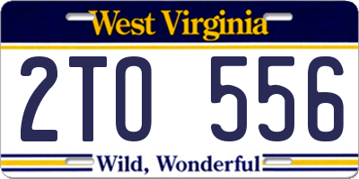 WV license plate 2TO556