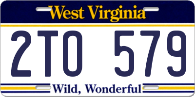 WV license plate 2TO579