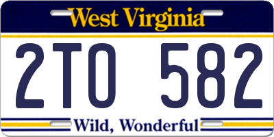 WV license plate 2TO582