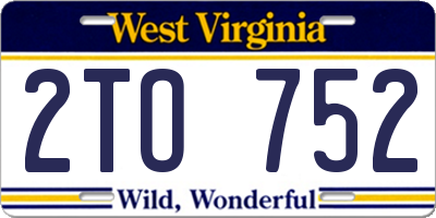 WV license plate 2TO752
