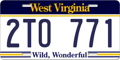 WV license plate 2TO771